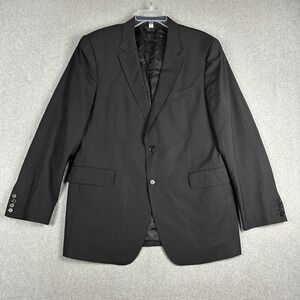Burberry London Suit Jacket Mens 56(46)R Black Wool 2 Button Notch Italy READ